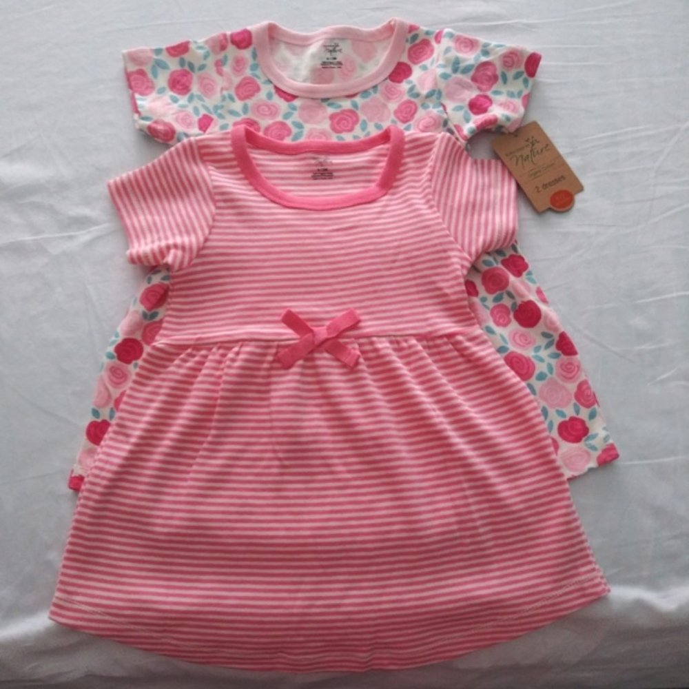 Touched By Nature 2 Dresses 9-12 month Cotton NWT - Picture 6 of 6